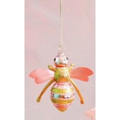 One Hundred 80 Degrees Striped Bumble Bee Glass Ornament (CG0345)