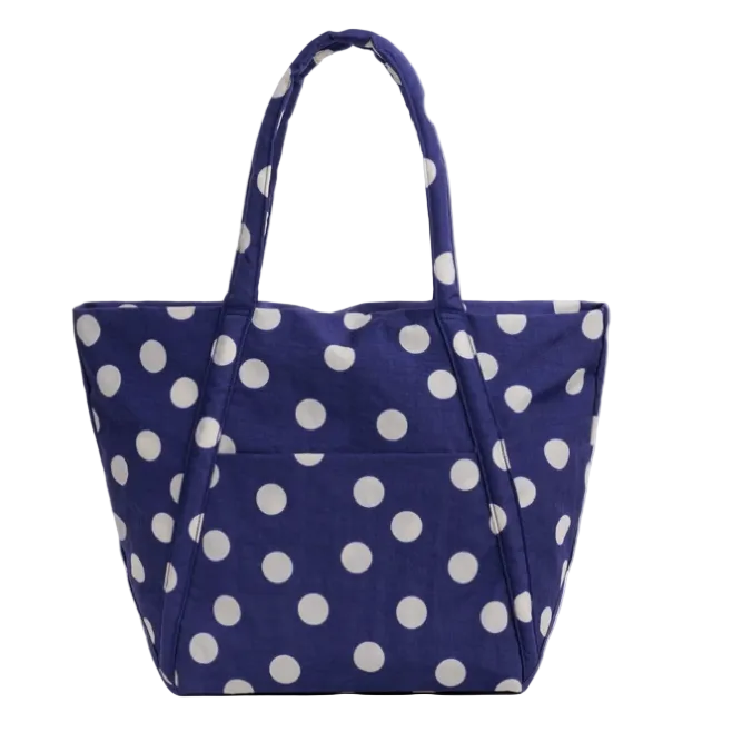 Baggu Cloud Bag - Navy And Cream Polka Dot