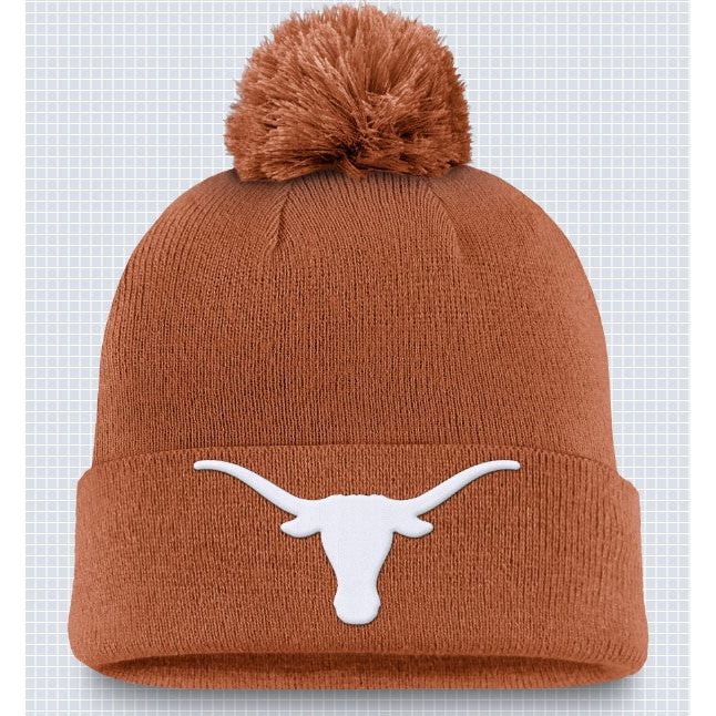 Texas Longhorn Nike Logo Club Knit Pom Pom Cap (NC07-81F0TXE-HAP)