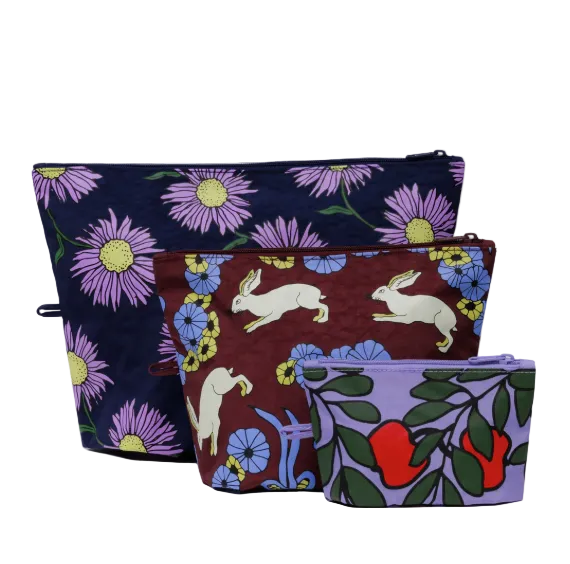 Baggu Go Pouch Set - Night Orchard