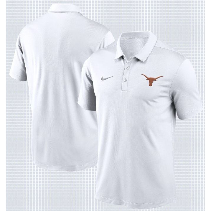 Texas Longhorn Nike Lock Up Embroidered Logo Polo (WHT)