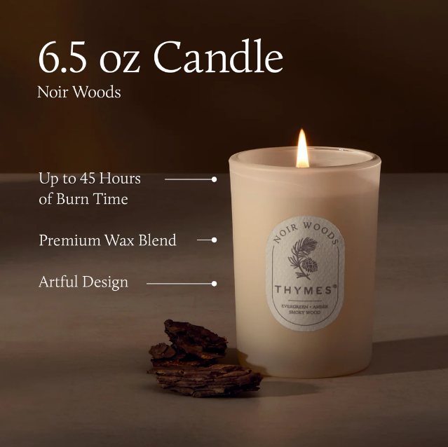 Thymes The Hours Edit Noir Woods Boxed Candle