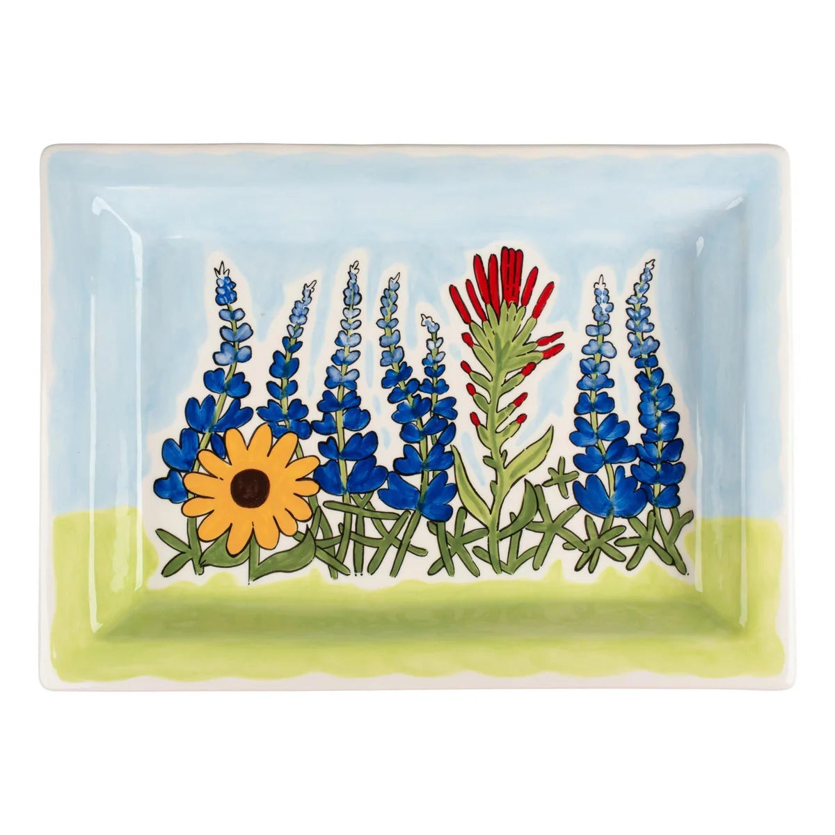 Glory Haus Ceramic Wildflower Blue Bonnet Tray (28120002)