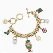 Canvas Style Naughty Nutcracker Enamel Charm Bracelet