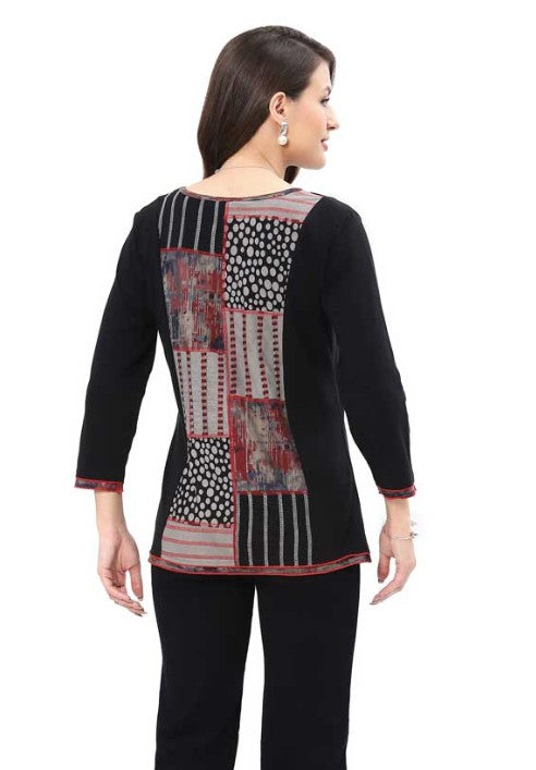 Parsley & Sage Ocean Multi Print Front Panel Print Top (GRY)