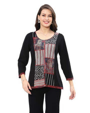 Parsley & Sage Ocean Multi Print Front Panel Print Top (GRY)