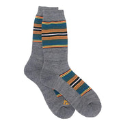 Pendleton Olympic Stripe Cotton Blend Charcoal Crew Socks
