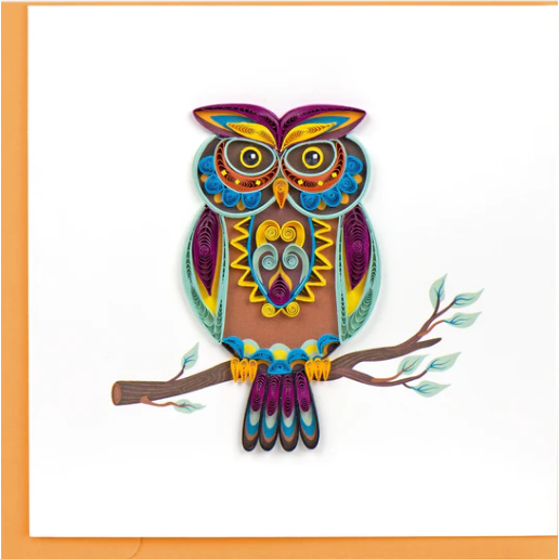 Decorative Owl Quilling Card