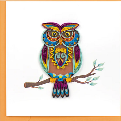 Decorative Owl Quilling Card
