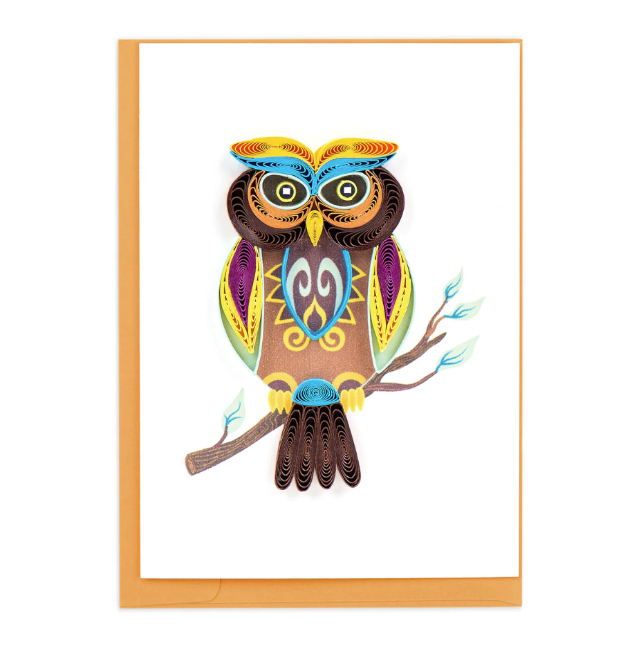 Quilling Card Enclosure Card Decorative Owl (GE598)