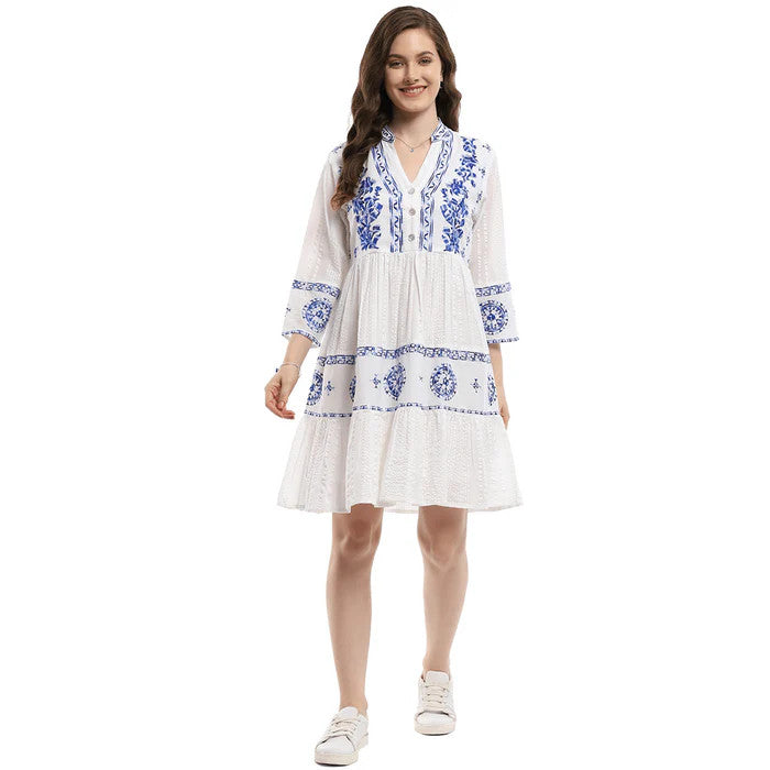 Parsley & Sage Ollie Dress (WHT/BLU)