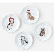 One Hundred 80 Degrees Santa Paws Melamine "Paper" Plates (Set of 4)