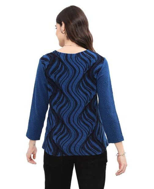 Parsley & Sage Paxton Print Top (BLU/BLK)