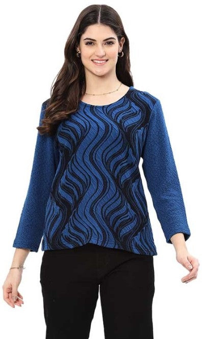Parsley & Sage Paxton Print Top (BLU/BLK)
