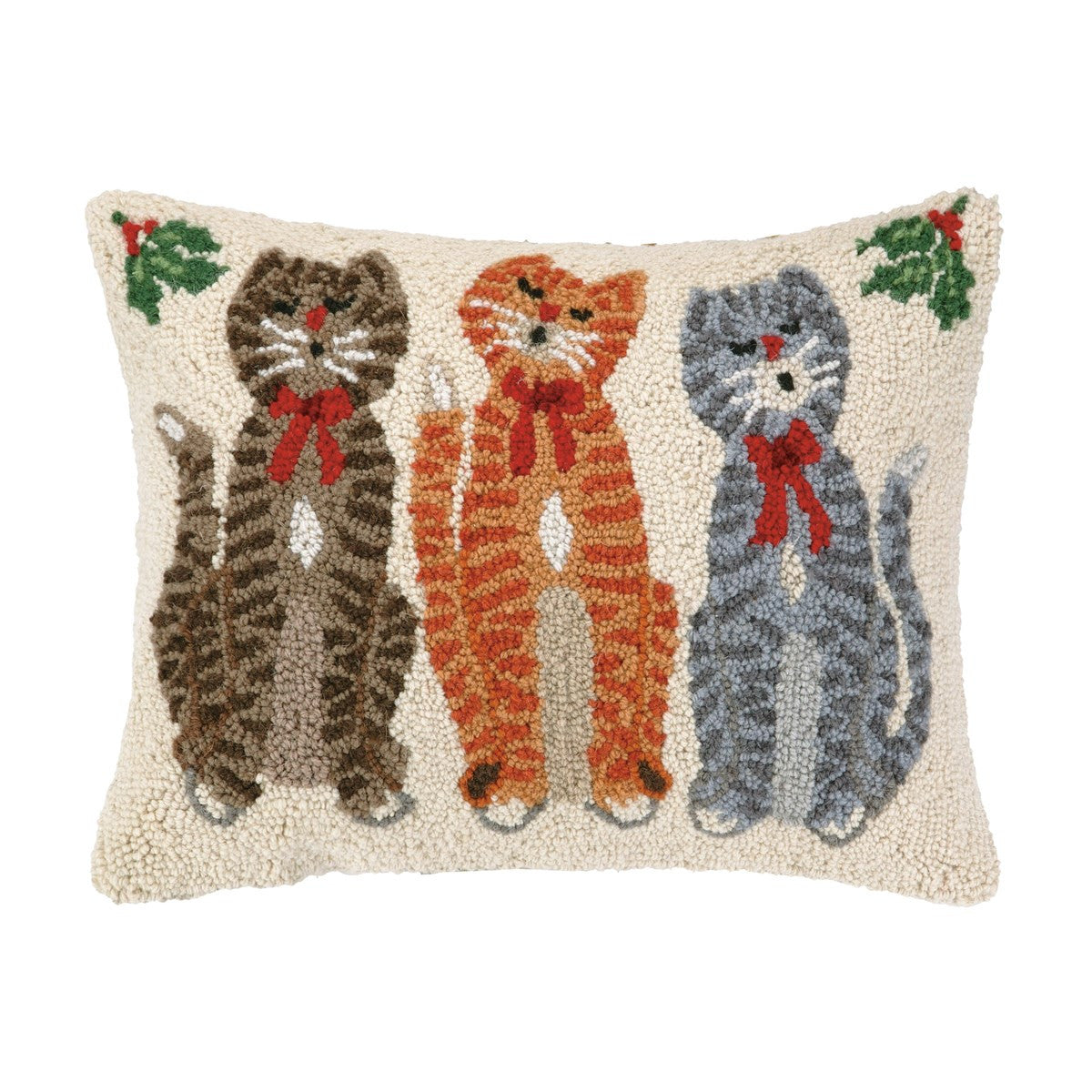 Peking Handicraft Caroling Cat Trio Hook Pillow