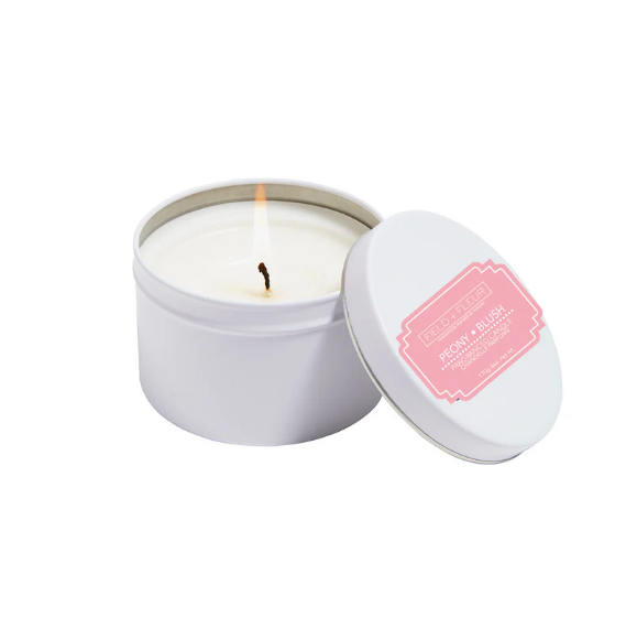 HillHouse Naturals Peony Blush 6 oz Candle in White Tin