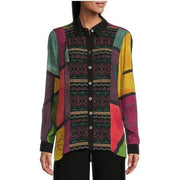 John Mark Embroidered Patch Print Button Front Top