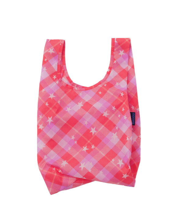 Baggu Baby Reusable Bag - Pink Star Plaid
