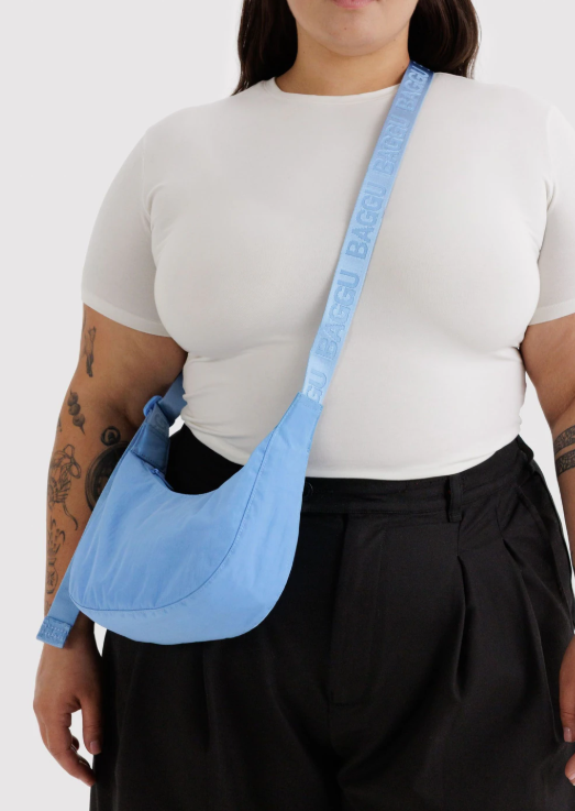 Baggu Small Nylon Crescent Bag - Piscine