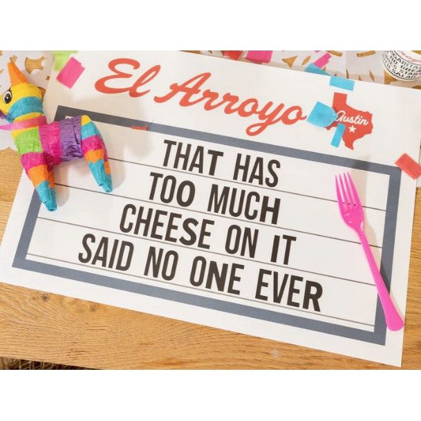 El Arroyo Disposable Placemats (Set of 24) 4 Different Signs