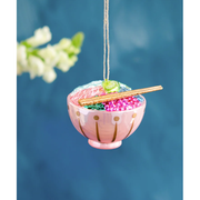 Glitterville Pink Poke Bowl Glass 3" Ornament