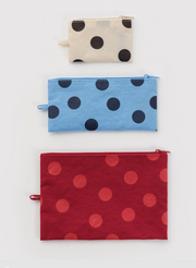 Baggu Flat Pouch Set - Polka Dot Mix