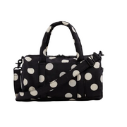 Baggu Nylon Duffle Bag - Black and Cream Polka Dot