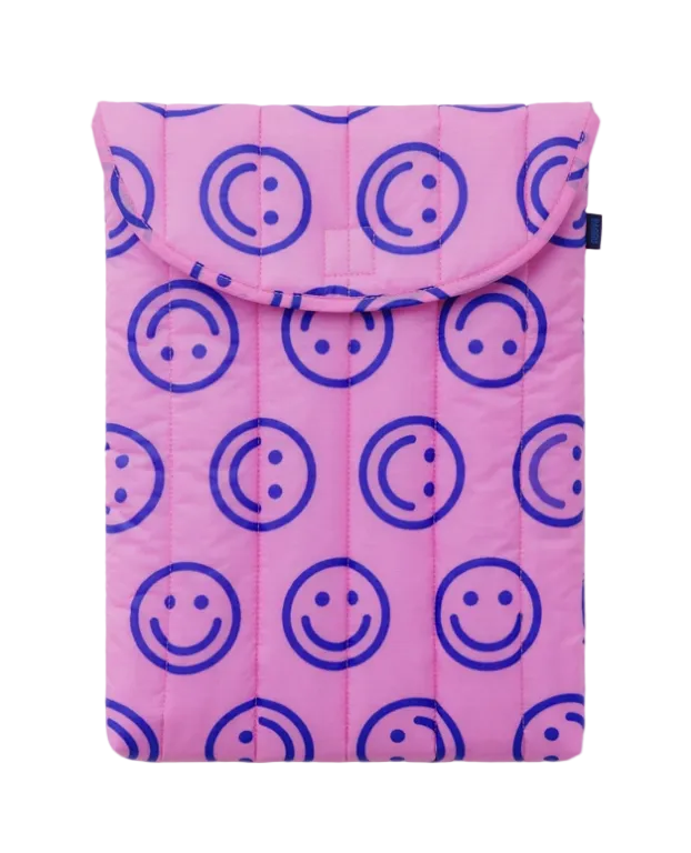 Baggu Puffy Laptop Sleeve 16" - Pop Pink Happy