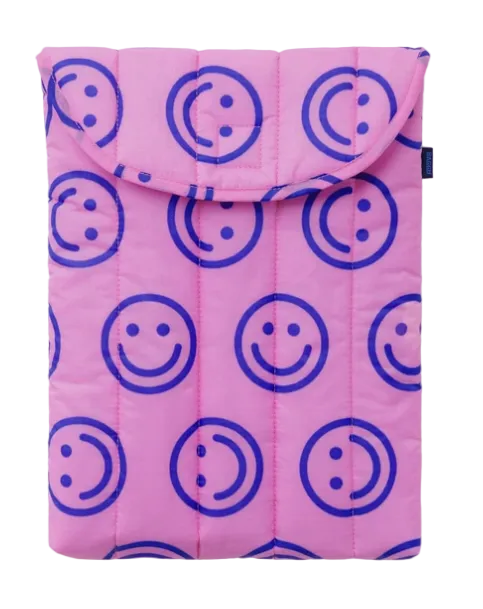 Baggu Puffy Laptop Sleeve 13"/14" - Pop Pink Happy