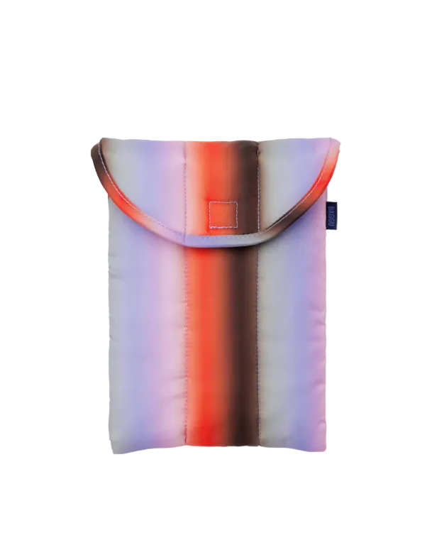 Baggu Puffy Tablet Sleeve 8" - Gradient Stripe Poppy & Lilac