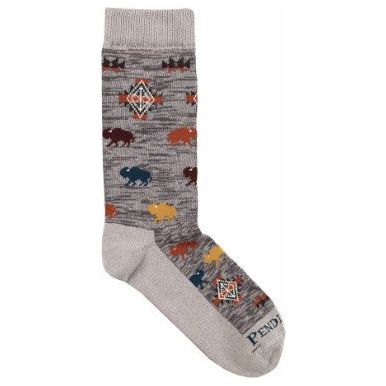 Pendleton Prairie Rush Cotton Blend Grey Crew Socks