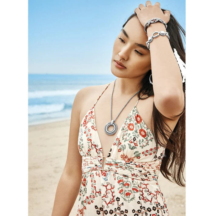 Brighton Pretty Tough Bold Dot Ring Necklace (SLV)