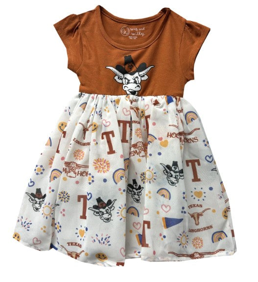 Texas Longhorn Wes & Willy Youth Princess Vault Print Dress (2295TEX)