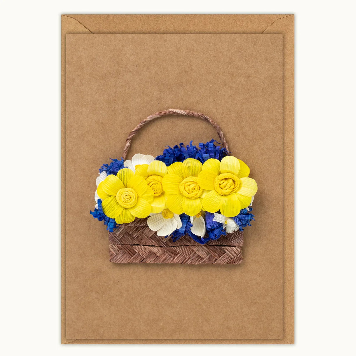 Husk And Heart Flower Basket Hand Made Card (HH-GC-10017)
