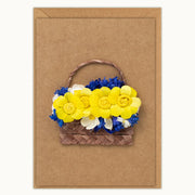Husk And Heart Flower Basket Hand Made Card (HH-GC-10017)