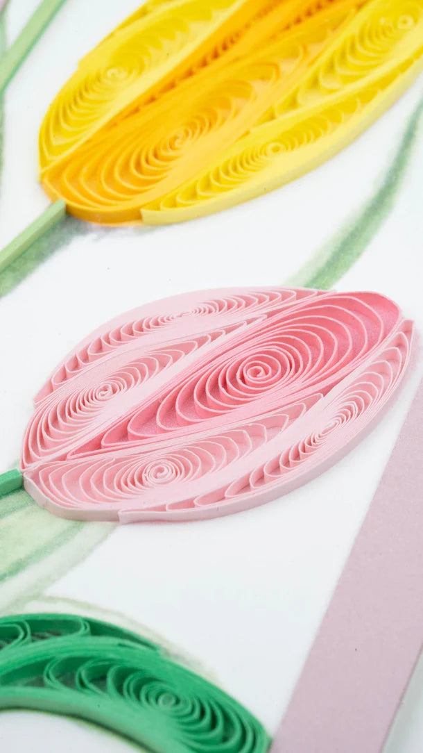 Quilling Bookmark Colorful Tulips (QC-BK-10098)