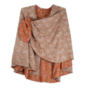 Rapti 100% Cashmere Horses Print Reversible Loop Shawl (#134) ORNG