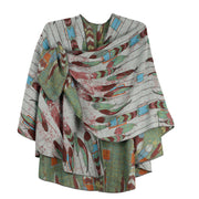 Rapti 100% Cashmere Feather Reversible Loop Shawl (#16) OLV/OFFWHT