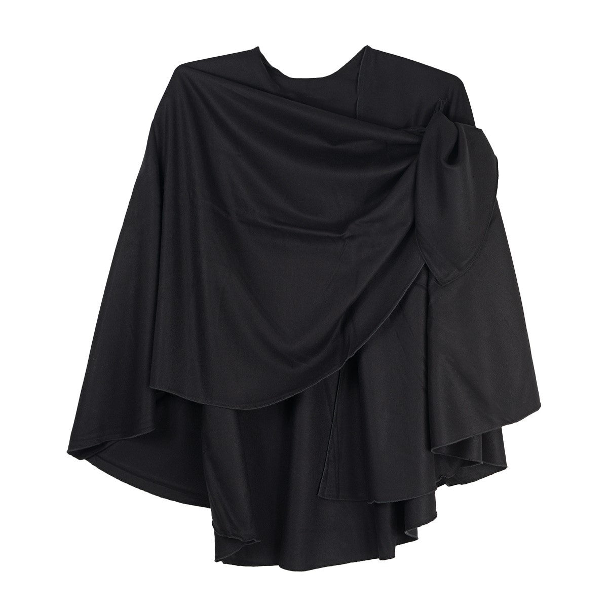 Rapti 100% Cashmere Solid Black Reversible Loop Shawl