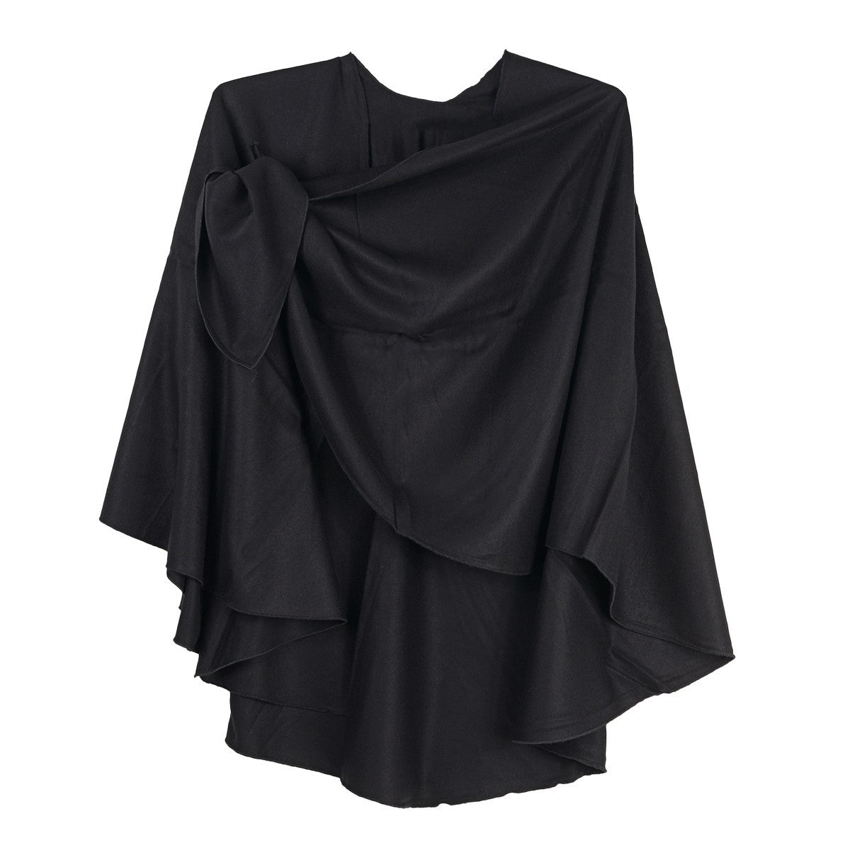 Rapti 100% Cashmere Solid Black Reversible Loop Shawl