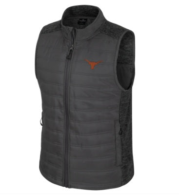Texas Longhorn Colosseum Men's Nightman Charcoal Puffer Vest (COUV11884C)