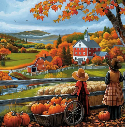 Pumpkin Farm View 500 Piece Puzzle