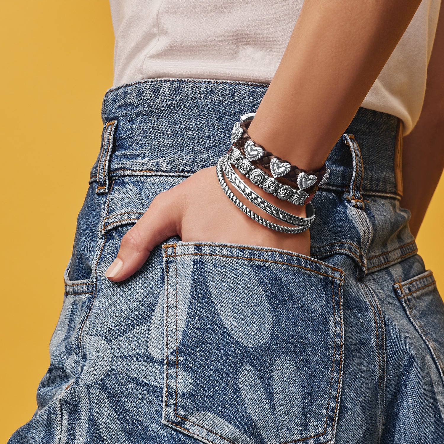 Brighton Roped Braid Heart Lemonade Bandit Bracelet