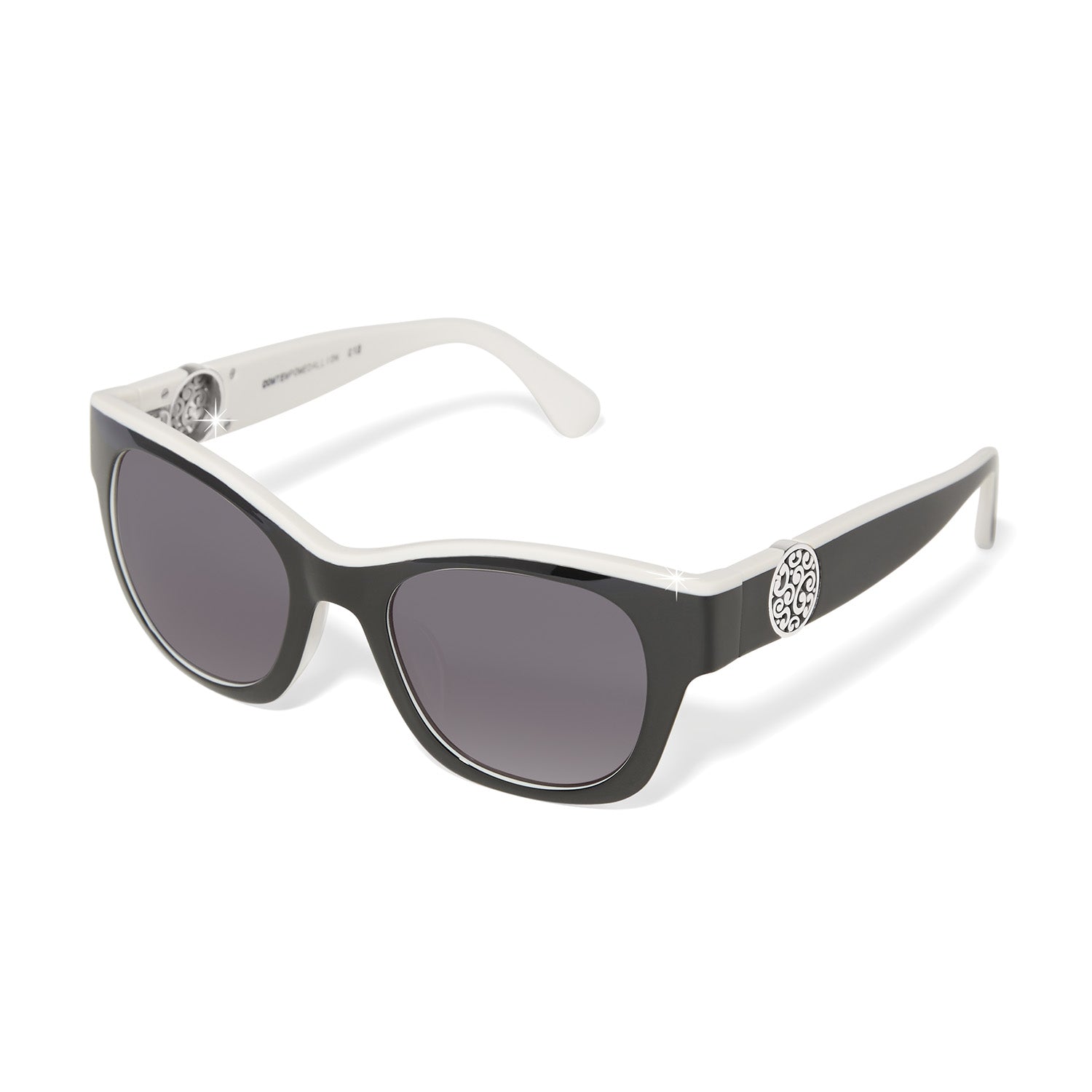 Brighton Contempo Medallion Dual Tone Sunglasses ( A13555)(Black White)