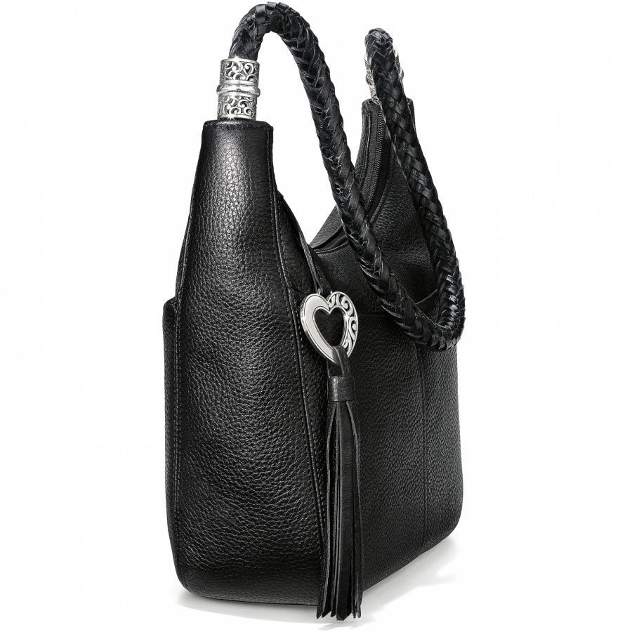 Brighton Barbados Zip Top Black Hobo (H204)