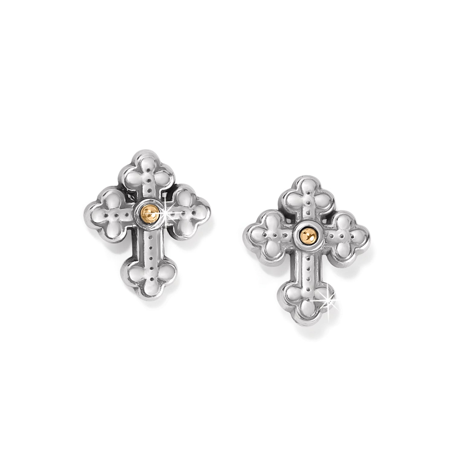 Brighton Luna Cross  Mini Post Earrings (J21741)(Silver)