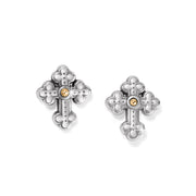Brighton Luna Cross  Mini Post Earrings (J21741)(Silver)