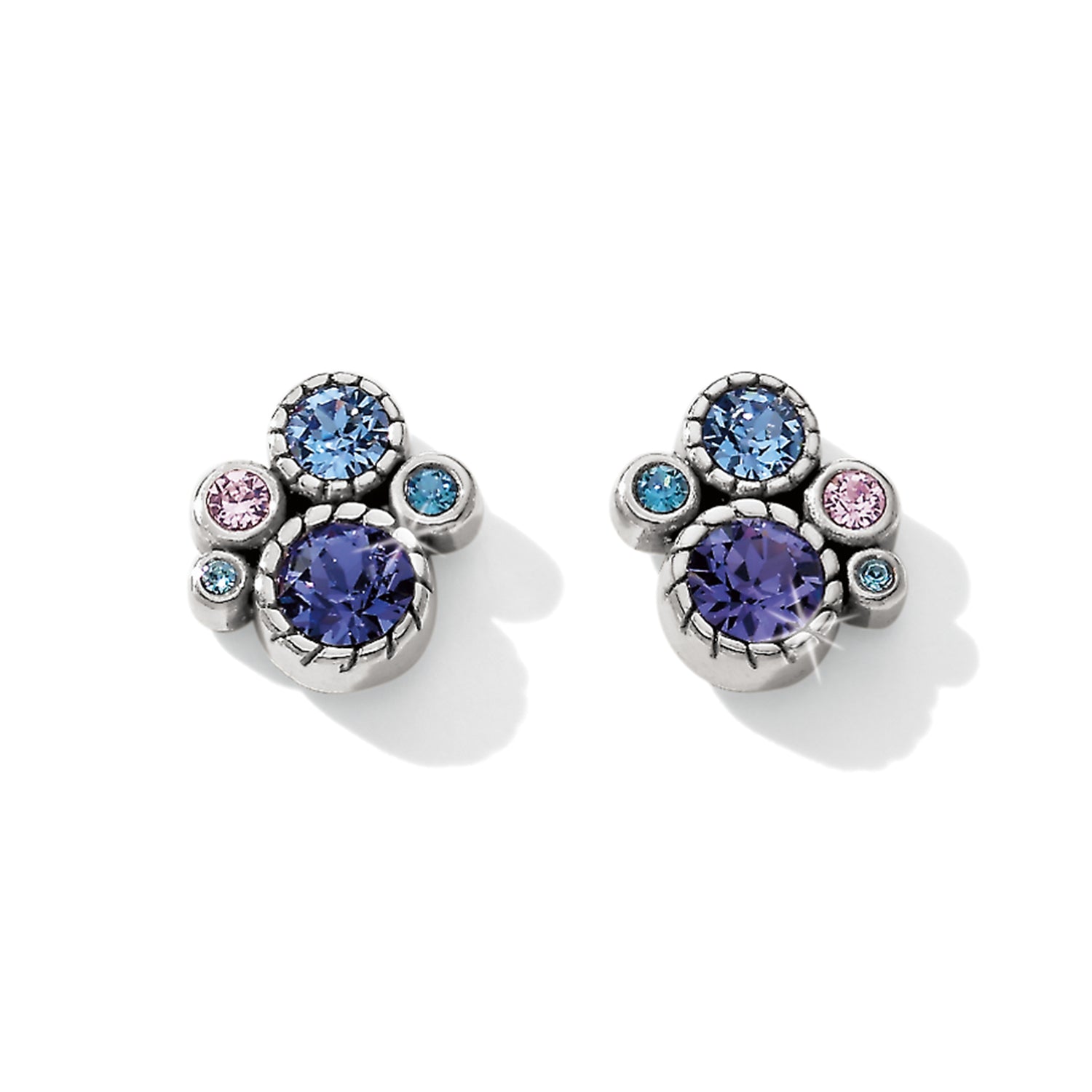 Brighton Halo Post Earring  (JA2283)(Silver-Tanzanite)