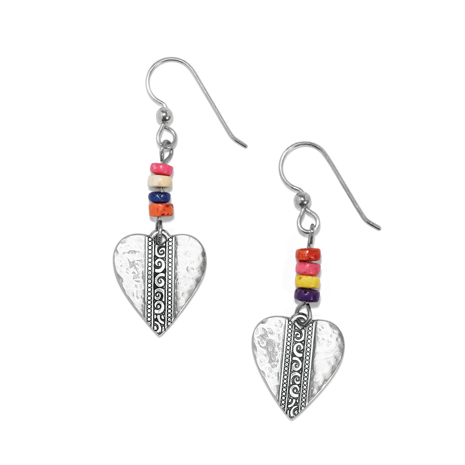 Brighton MIngle Medley Beaded Heart French Wire  Earrings (JA9980)