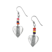 Brighton MIngle Medley Beaded Heart French Wire  Earrings (JA9980)